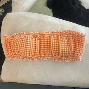 Abercrombie & Fitch Orange Gingham Bikini Top